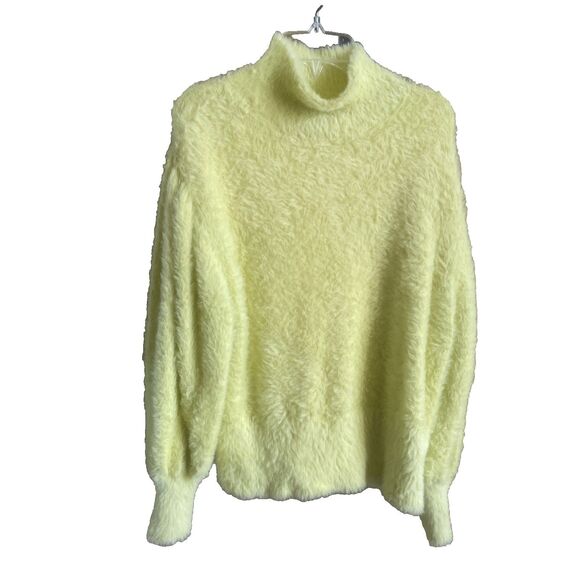 ASOS Soft Long Dolman Sleeve Mock Neck Sweater Canary Yellow Size 8 - Picture 1 of 10